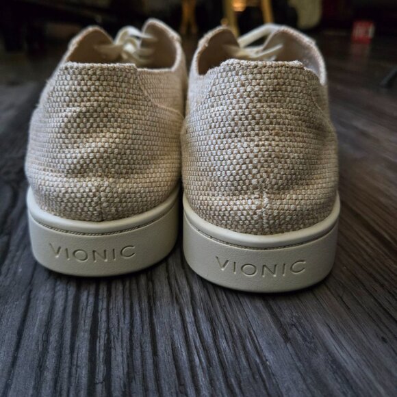 Vionic Callie Women's Lace Up Sneakers Beige Tweed Size 10 - Picture 6 of 7